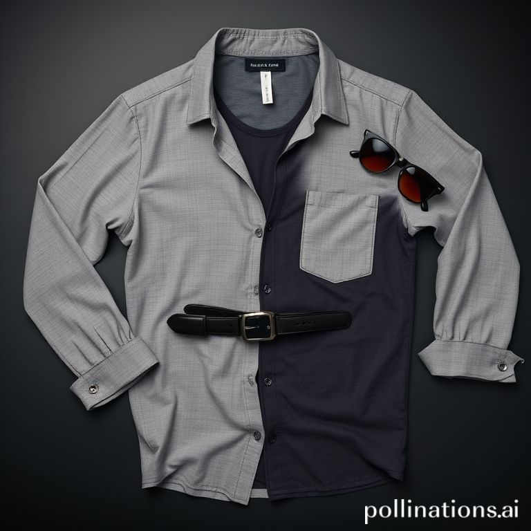 Flatlay fashion pria kaos, kemeja, dan aksesoris