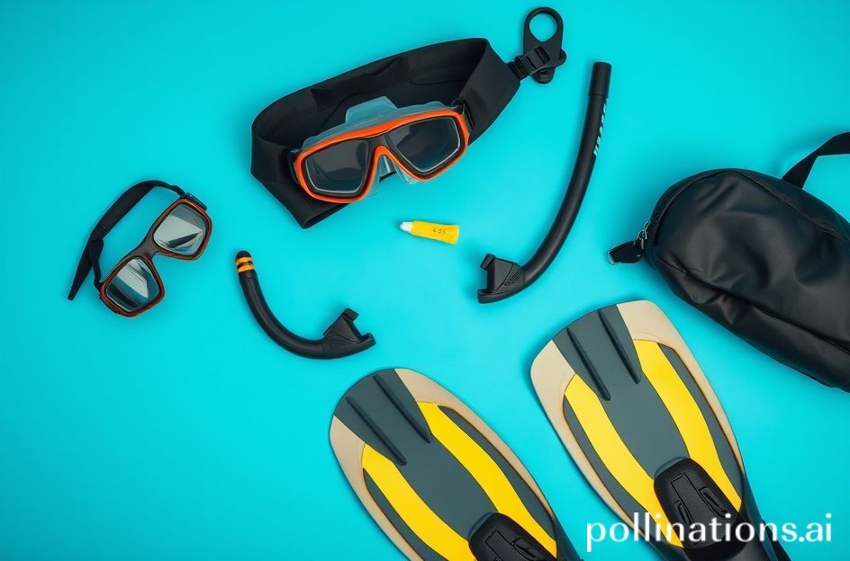 Ilustrasi perlengkapan renang dan menyelam