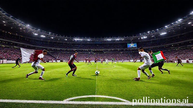 صورة لمباراة قطر وفلسطين في استاد البيت