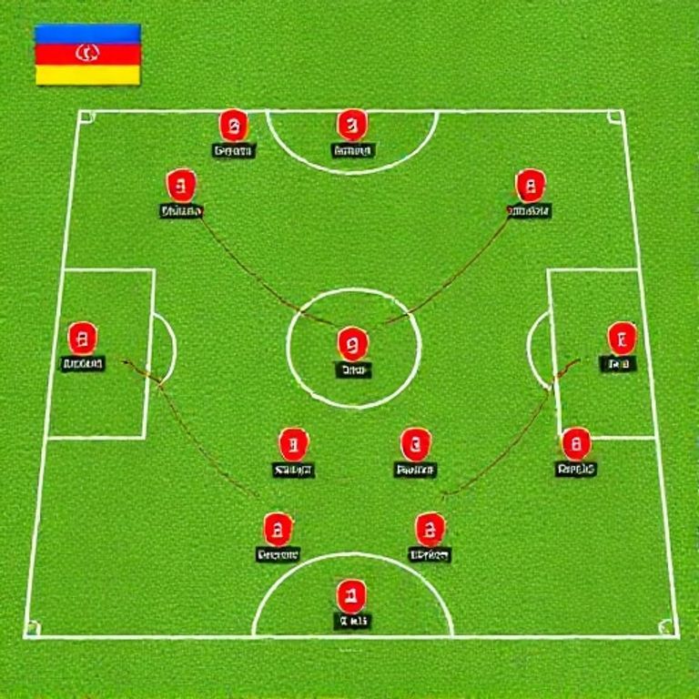 Tactical board illustrating Armenia's 4-2-3-1 formation with player positions