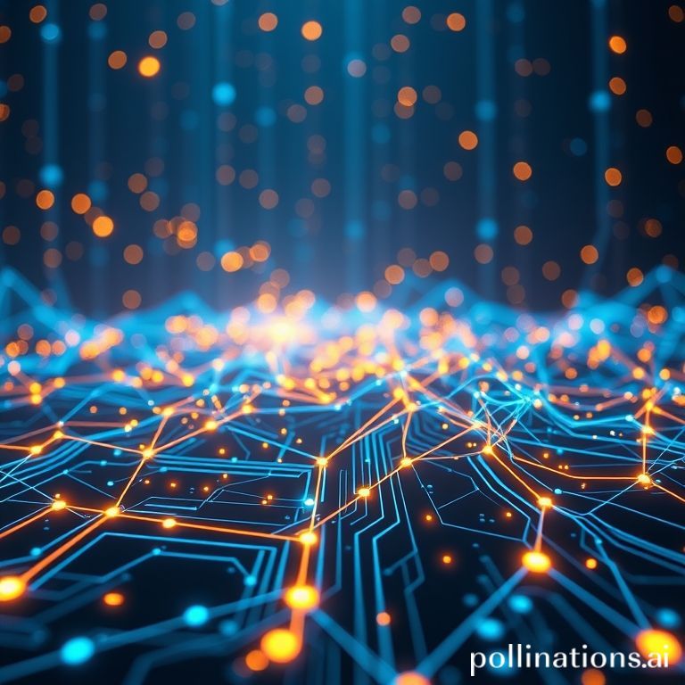 An abstract digital network of glowing nodes representing community knowledge sharing.