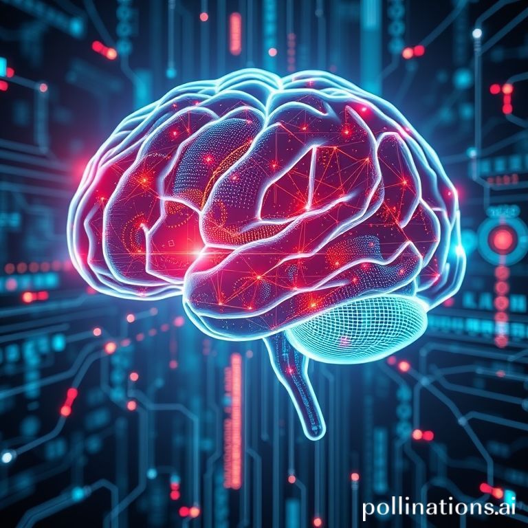 An AI brain processing data, symbolizing the future of vulnerability prioritization.