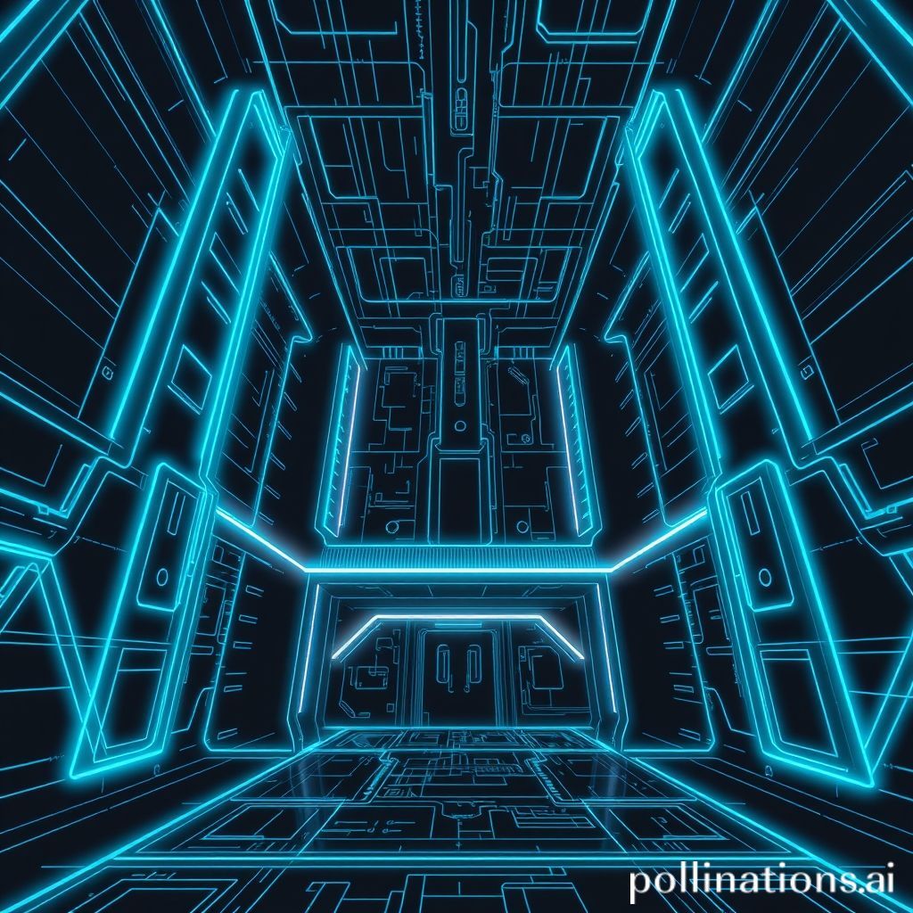A glowing blueprint of a neural network, representing AI architecture.
