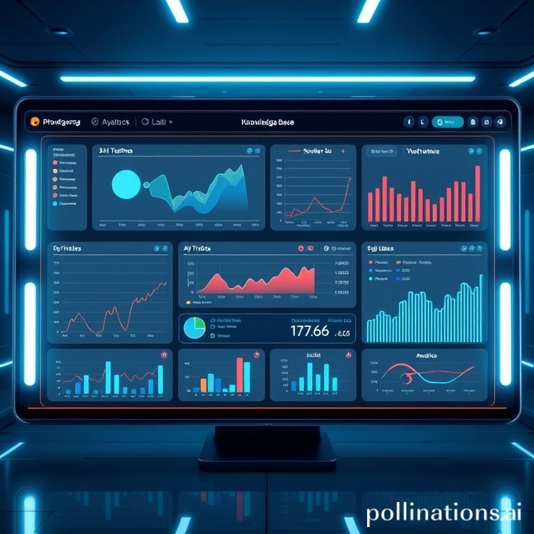 A futuristic UI showing trend analysis of developer tools.