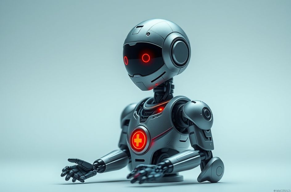 Gambar futuristik sebuah robot medis ultra-miniatur berukuran sebutir biji-bijian, tampak mengambang di lingkungan biologis yang disederhanakan (misalnya, aliran darah atau organ tubuh), memancarkan cahaya lembut yang menunjukkan aktivitas sensoriknya. Tampilan mikrofon dan antena mini terintegrasi terlihat jelas, menyoroti kemampuan penginderaan dan pengarahannya.