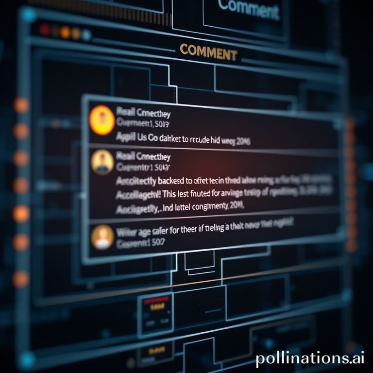 A holographic blueprint of a nested comment thread, visualizing the information architecture.