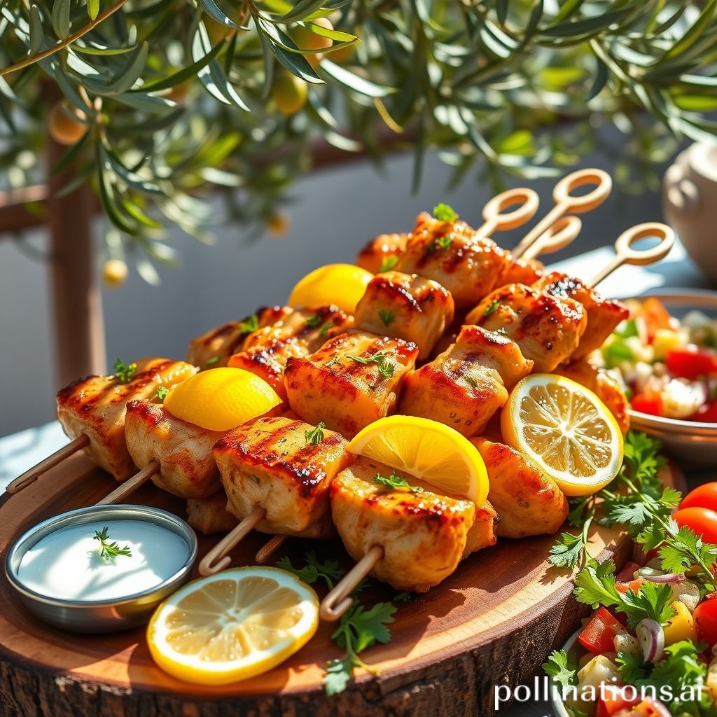 Greek Lemon Chicken Skewers