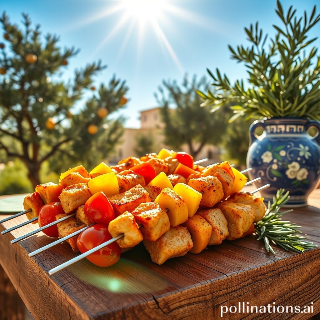 Greek-style lemon chicken skewers