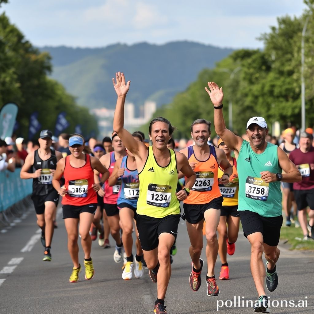 Group of runners celebrating after a race
