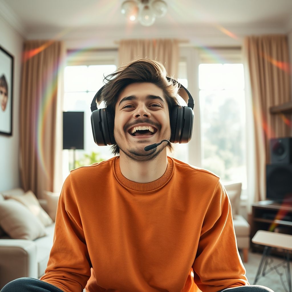 Happy person enjoying customized Audible experience