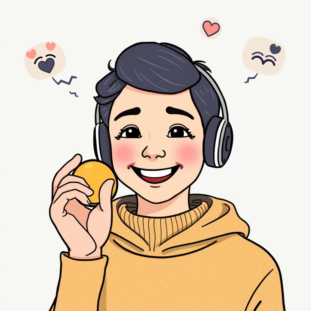 Happy person understanding AI-based voice mimicry tool