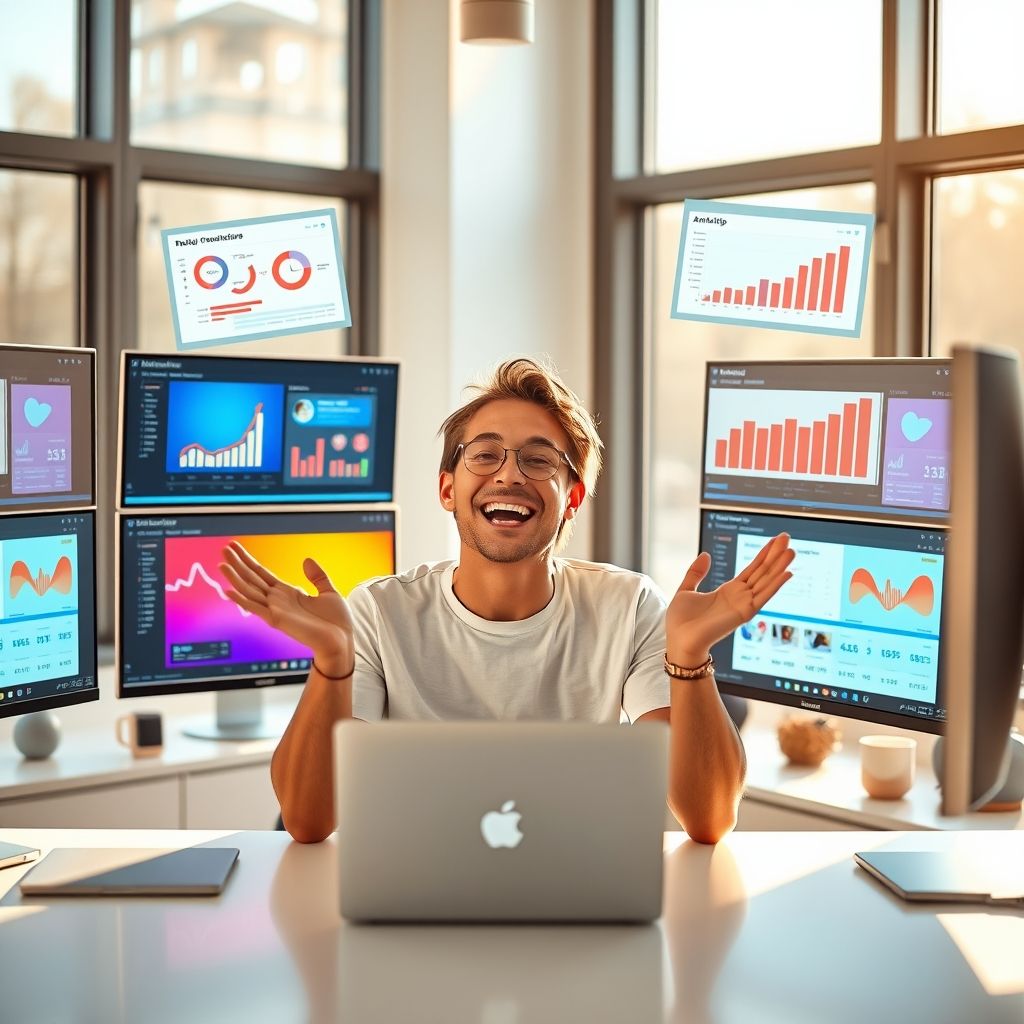 Happy person understanding animoto vs proclip ai for social media