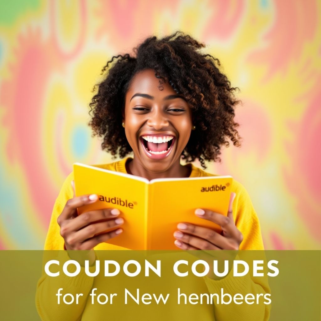 Happy person understanding audible coupon codes for new members