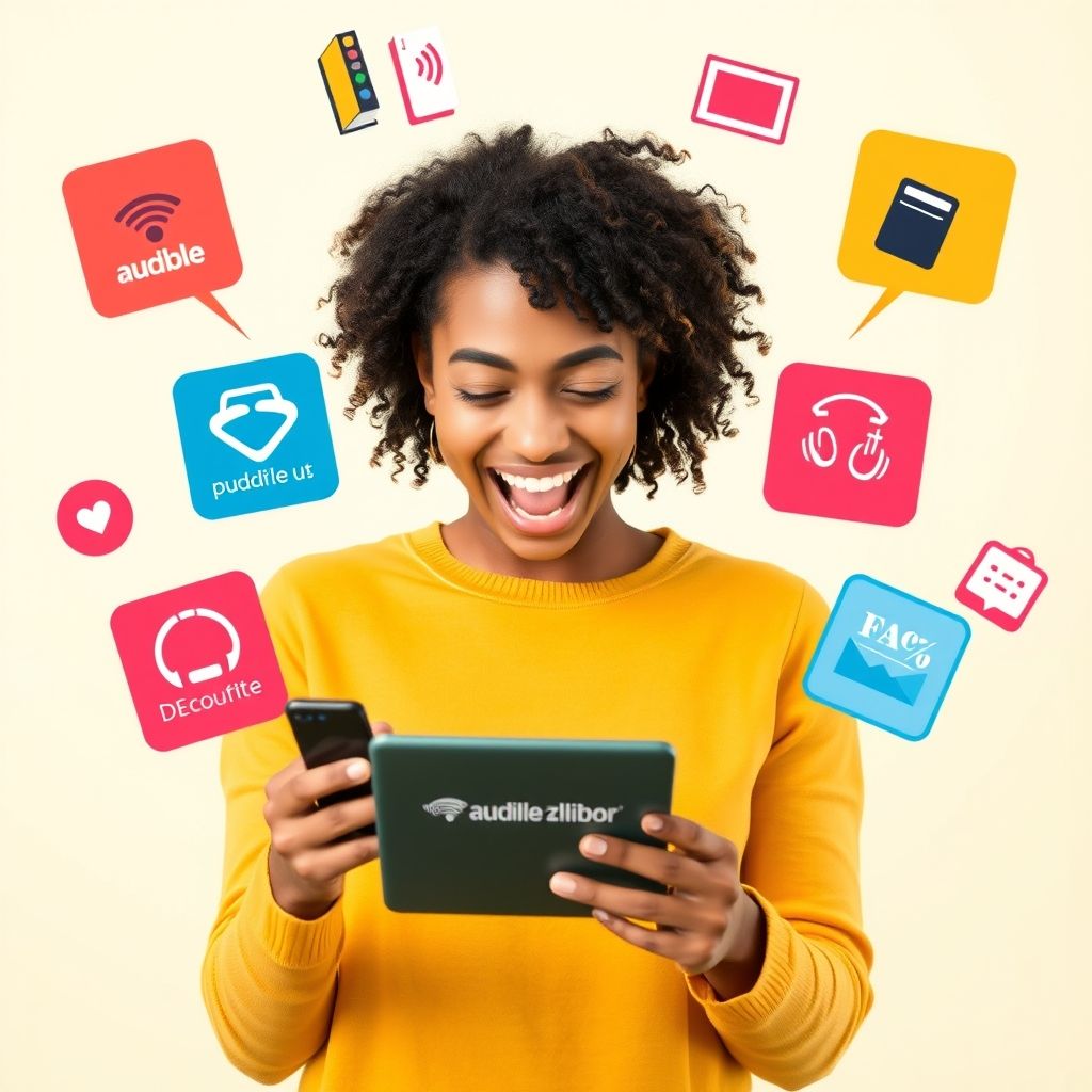 Happy person understanding audible subscription and promotional offers maximizing benefits