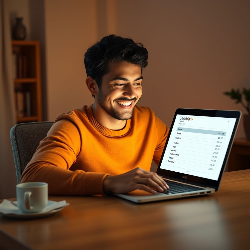 Happy person understanding audible subscription billing and invoice explanations