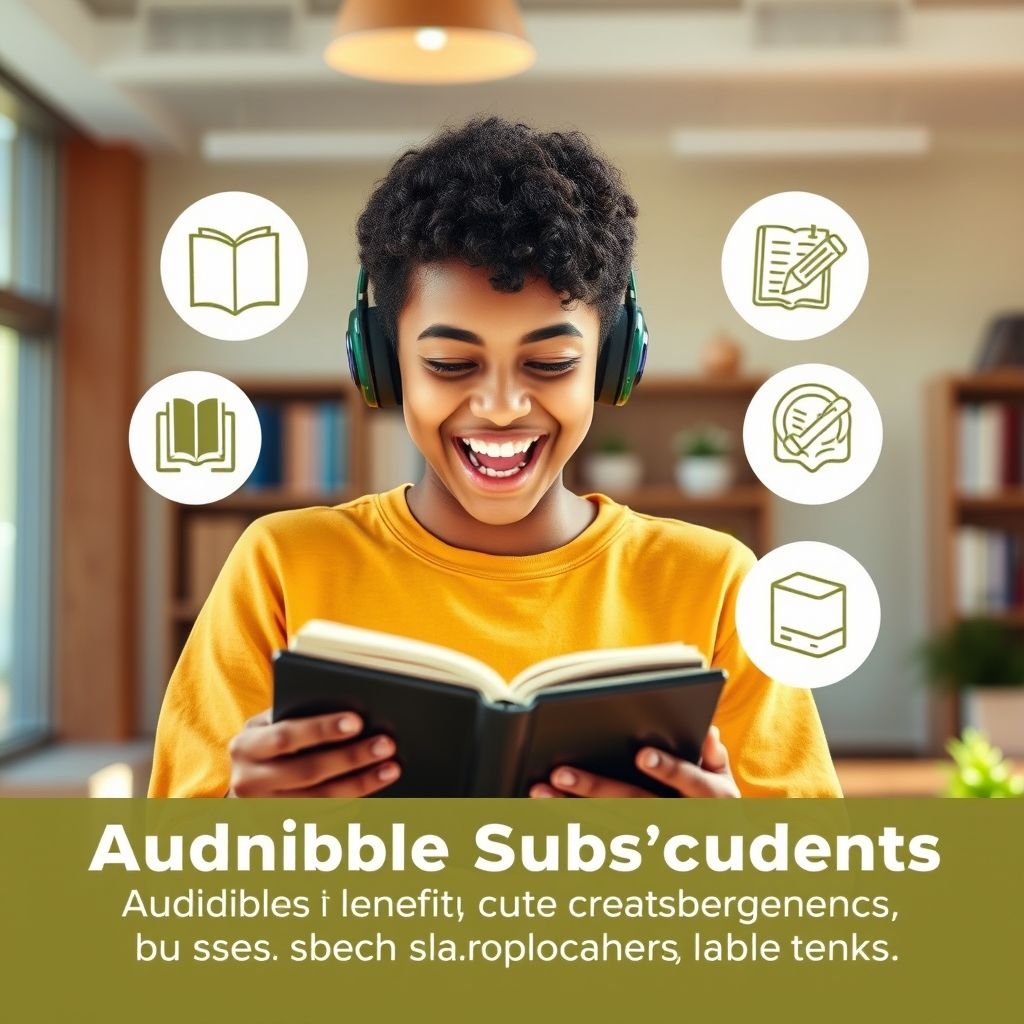 Happy person understanding audible subscription for students discounts and benefits