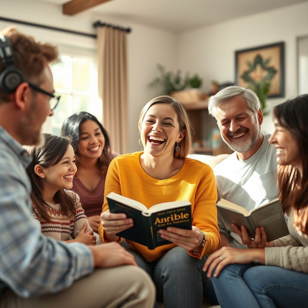 Happy person understanding audible subscription sharing family and household members