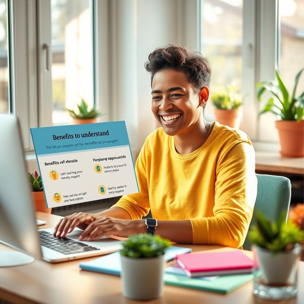 Happy person understanding audibles referral program benefits