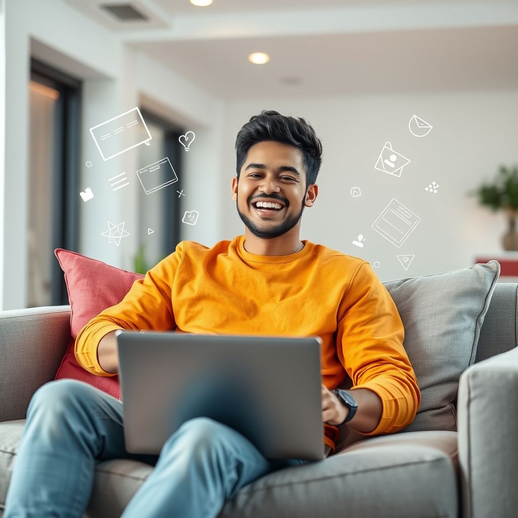 Happy person understanding best ai tool for text to video free