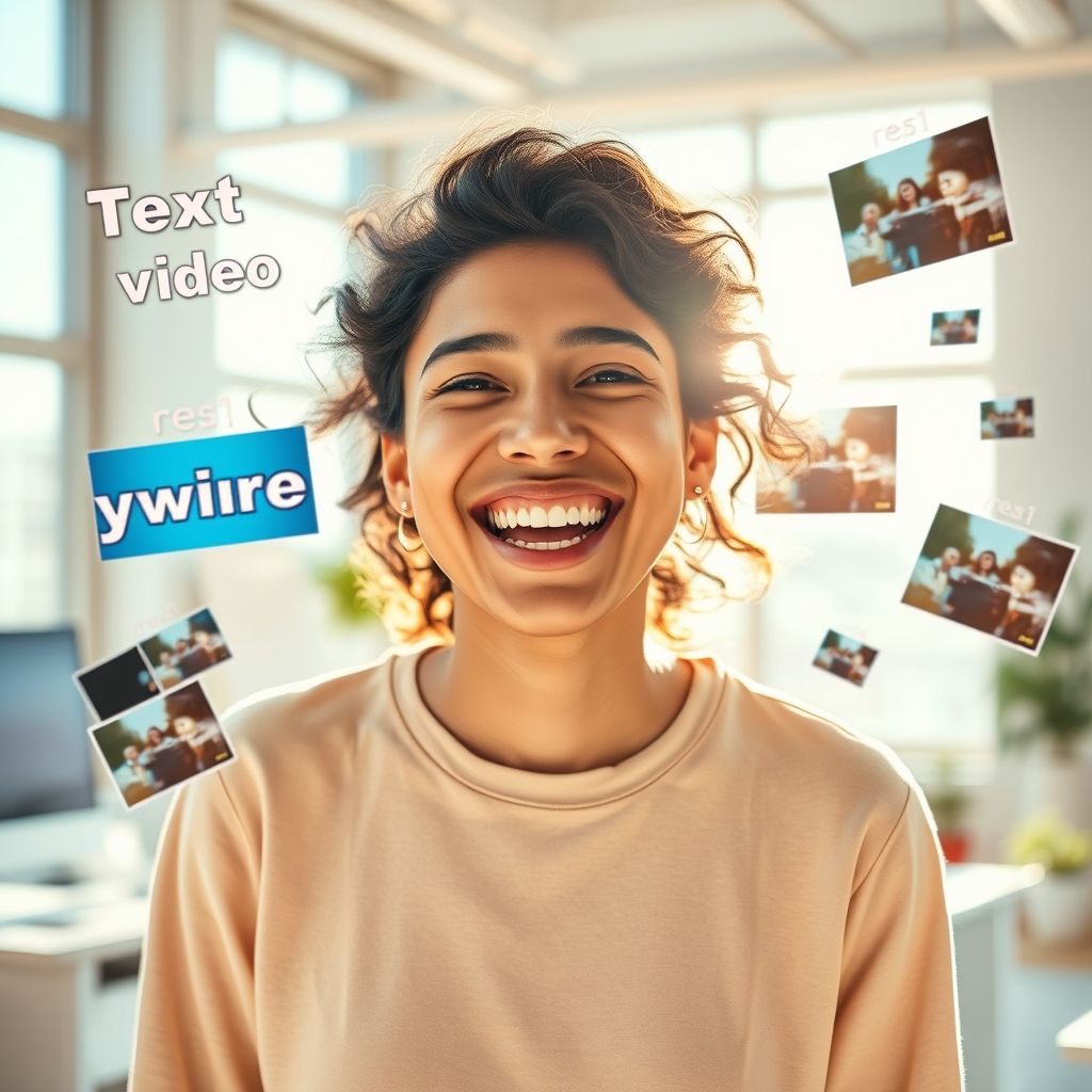 Happy person understanding best text to video ai generator