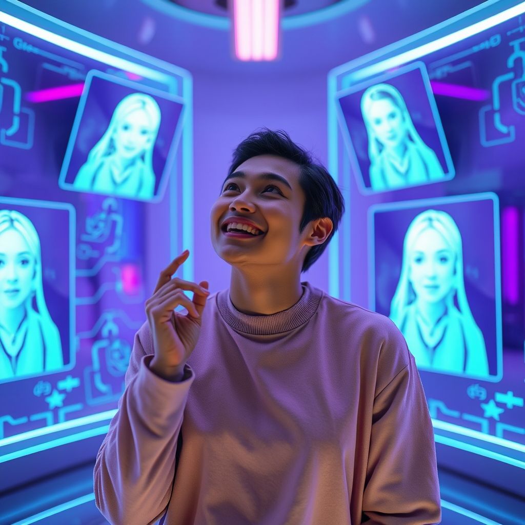 Creator using AI video tools