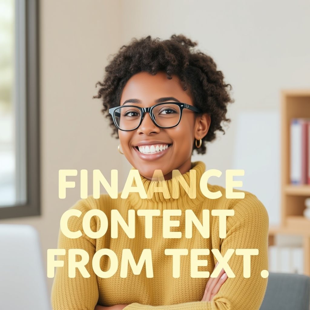 Happy person understanding Can I create finance content from text