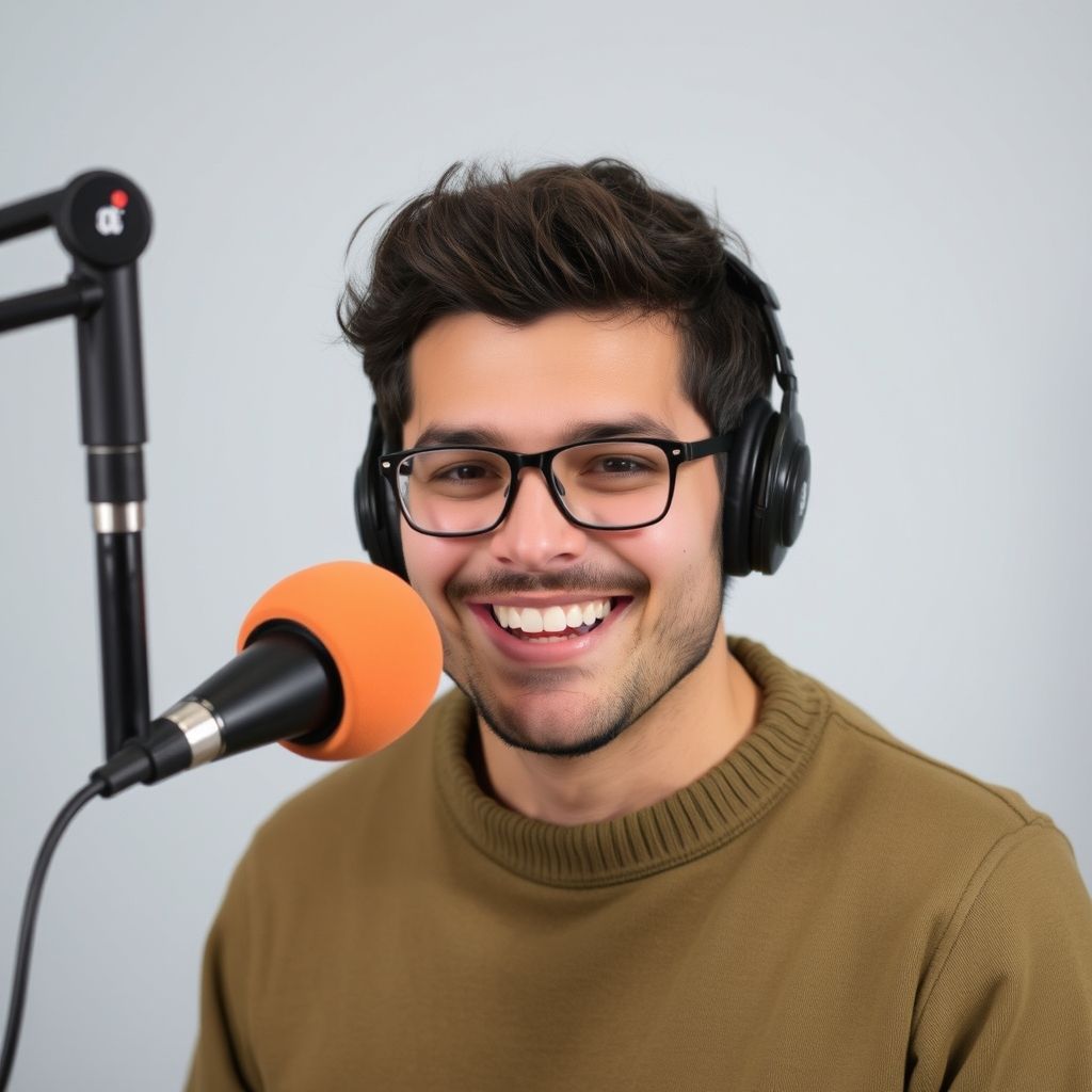 Happy person understanding voice cloning
