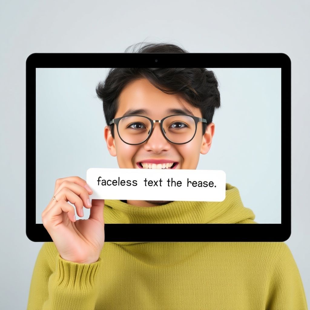 Happy person understanding convert text to faceless video with proclip ai