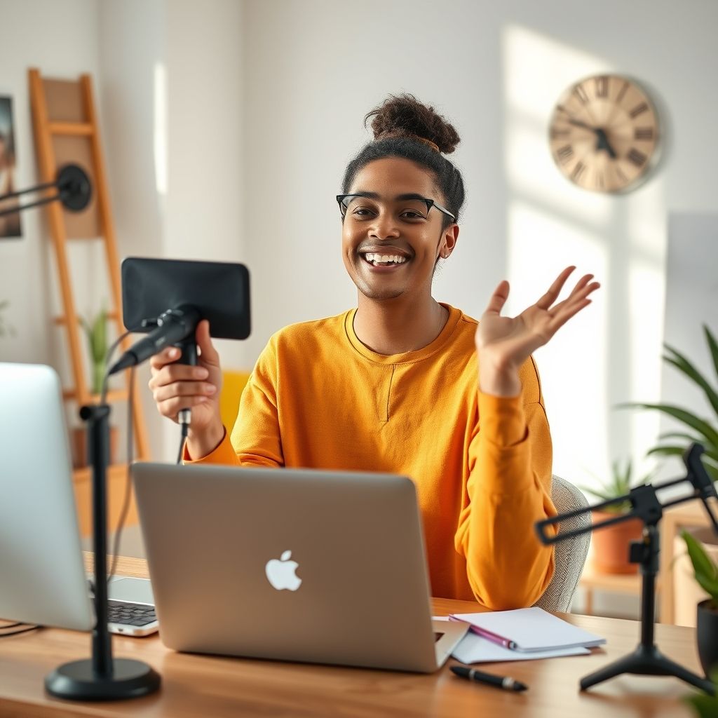 Happy person understanding create faceless youtube videos