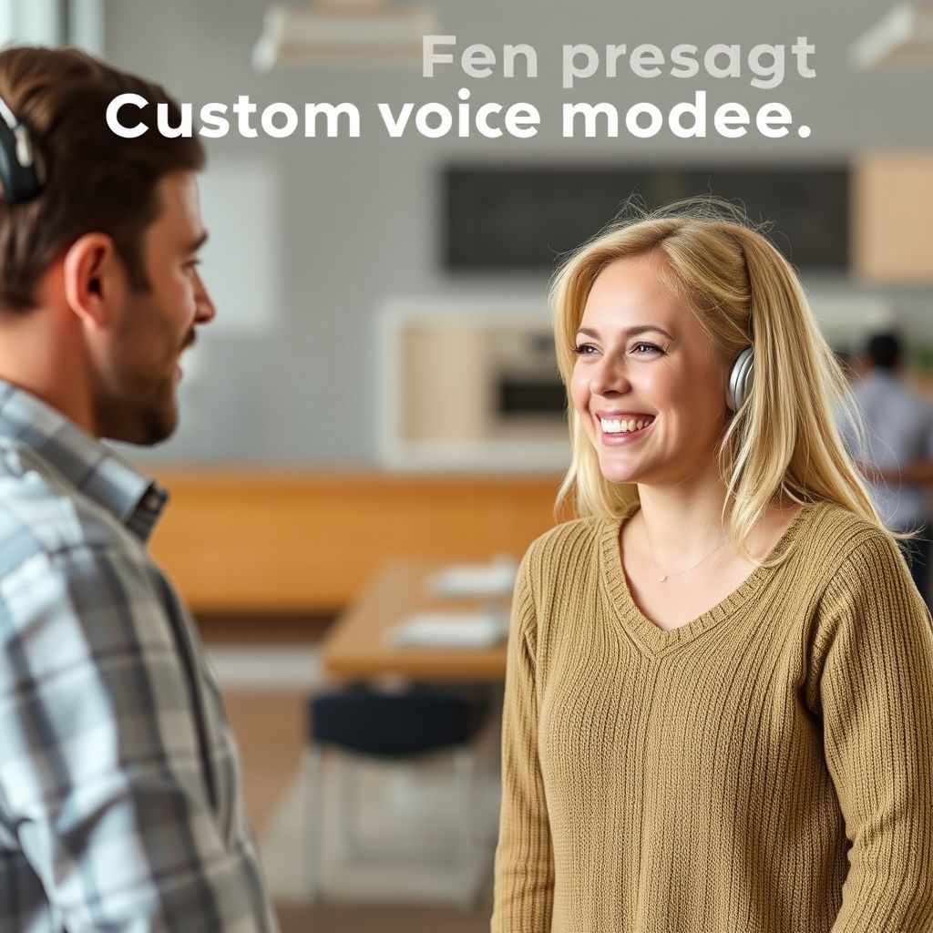 Happy person understanding custom voice model for assistants