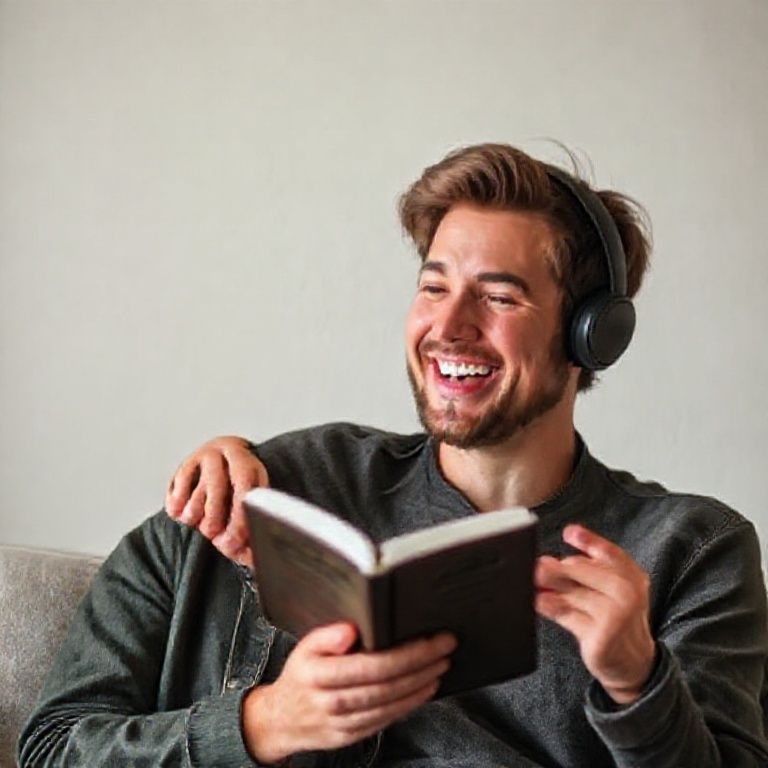 Happy person understanding does audible offer text transcript alongside audiobook narration