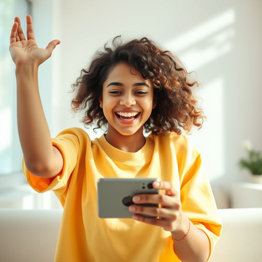 Happy person understanding free faceless videos for instagram