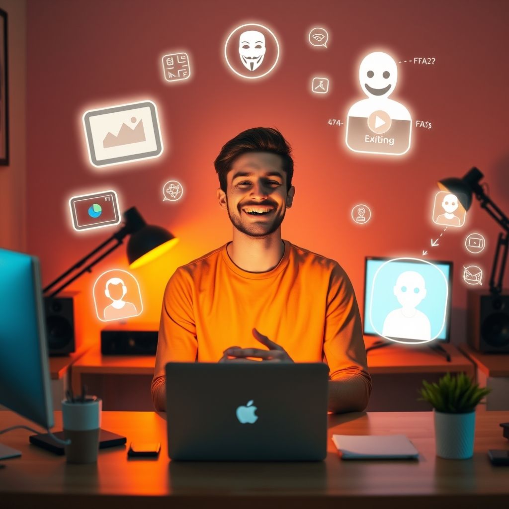 Happy person understanding How do faceless video creators work