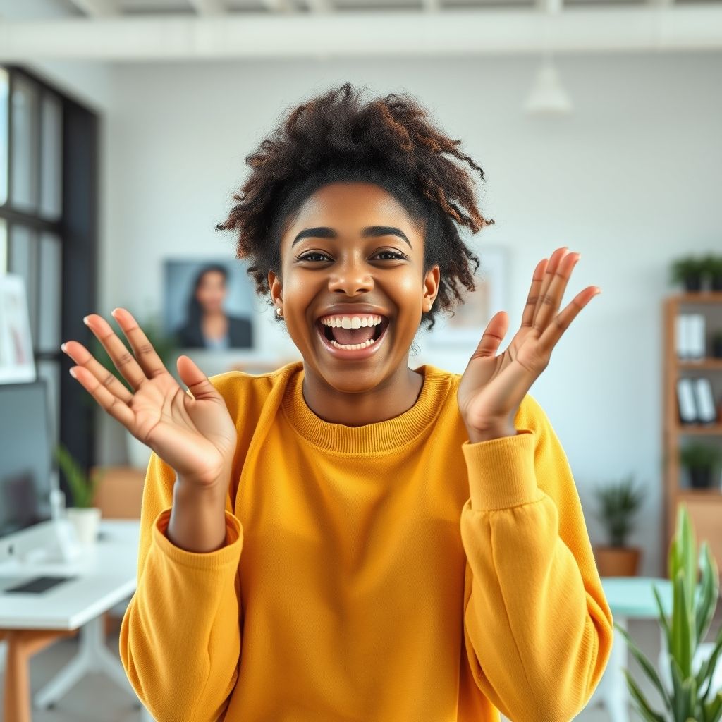 Happy person understanding how influencers use proclip ai for faceless content