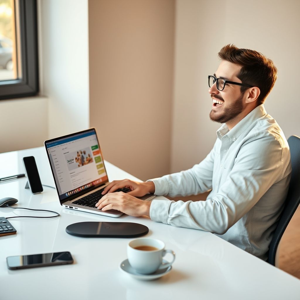 Happy person understanding how to clone a website in wordpress