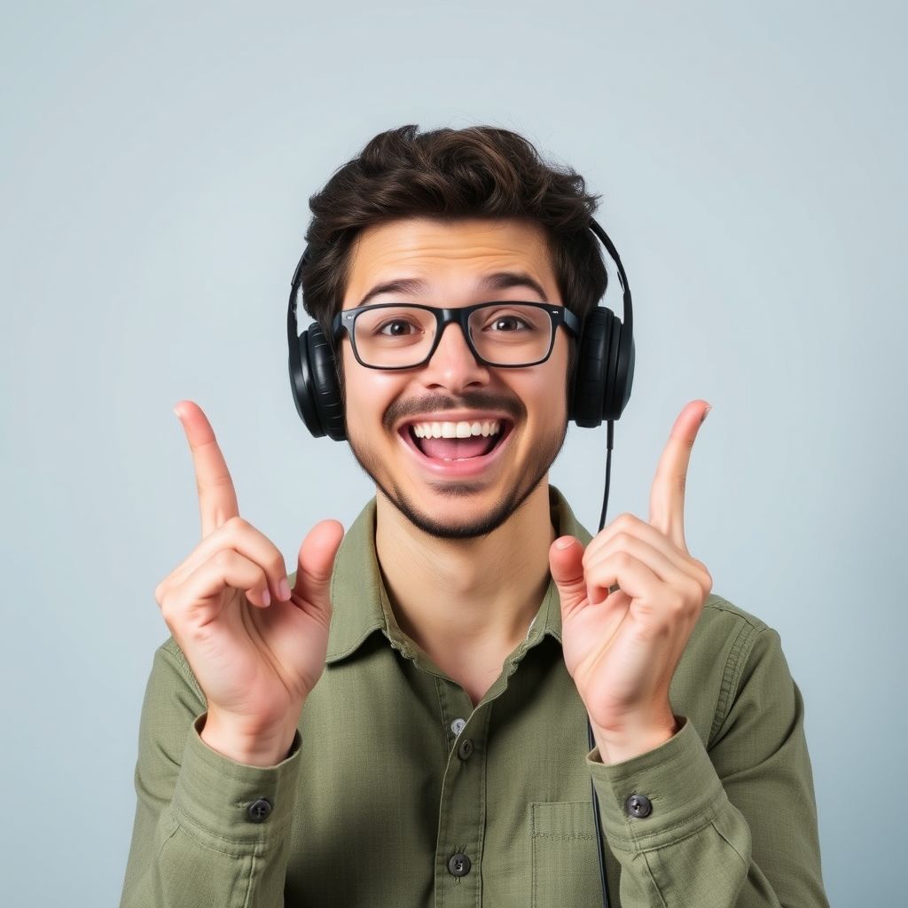 Happy person understanding How to clone voice for adverts