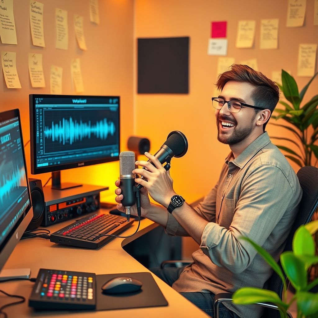 Happy person understanding how to clone your own voice
