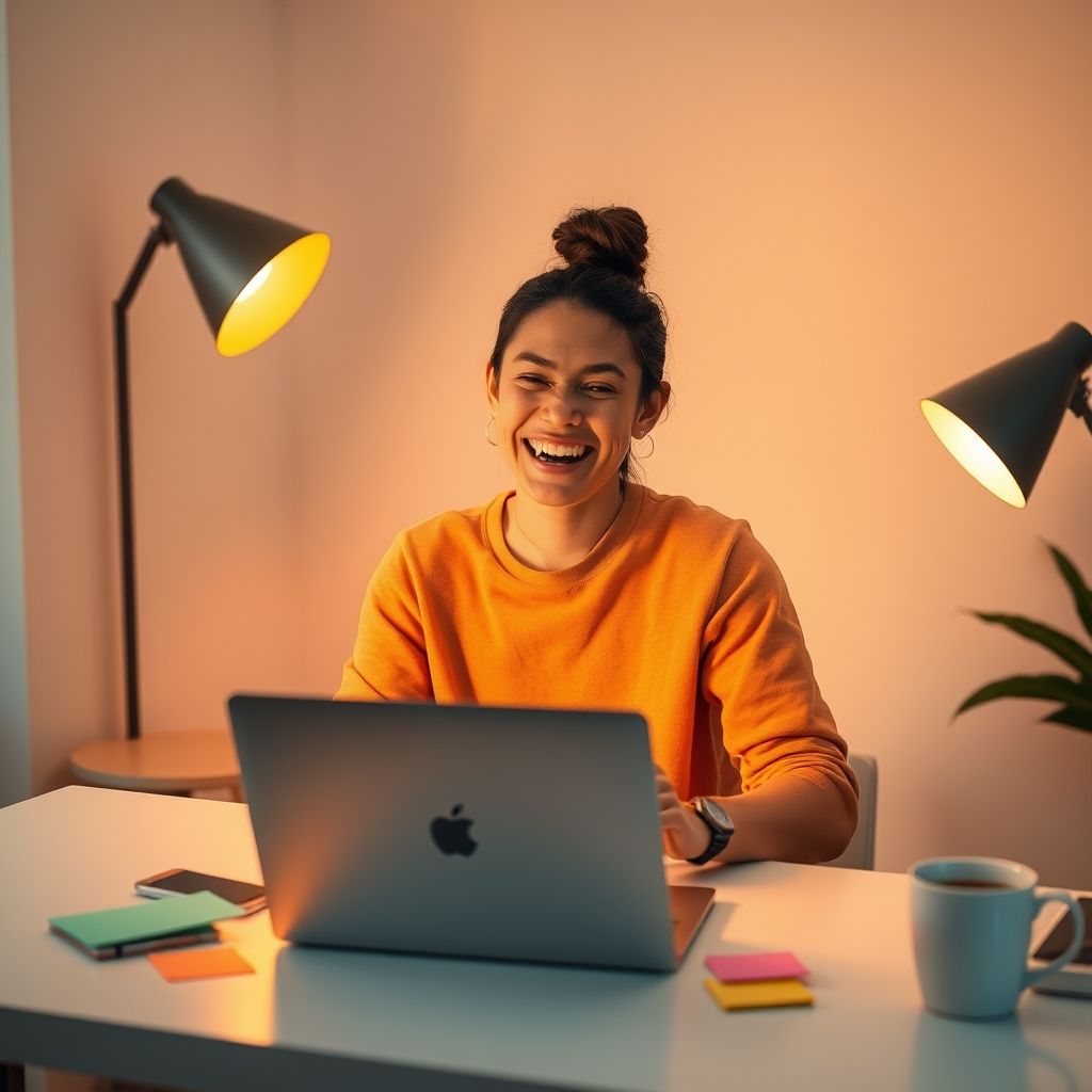 Happy person understanding how to create a faceless instagram account