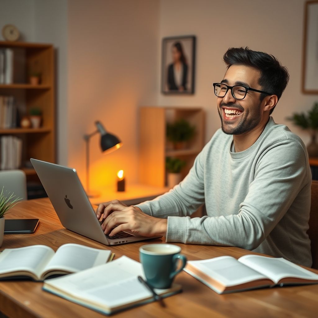 Happy person understanding how to create an audible account