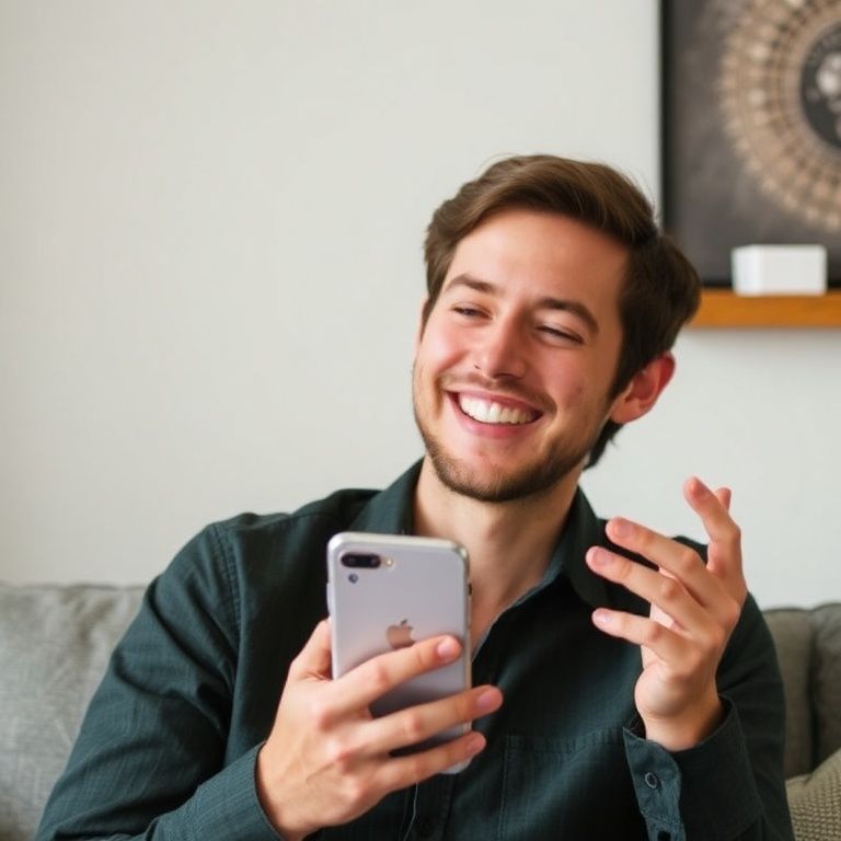 Happy person understanding how to create audiobook playlists within audible app manually