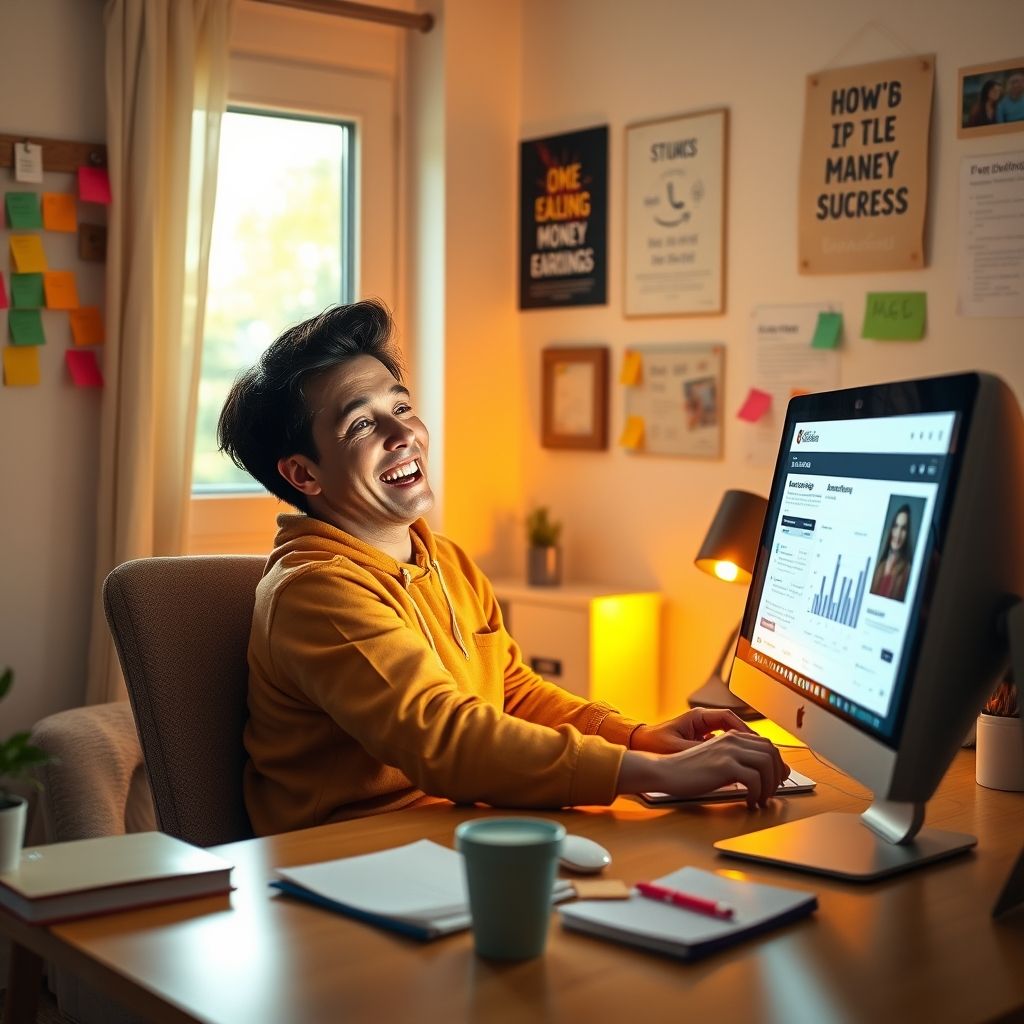 Happy person understanding how to make money in facebook videos
