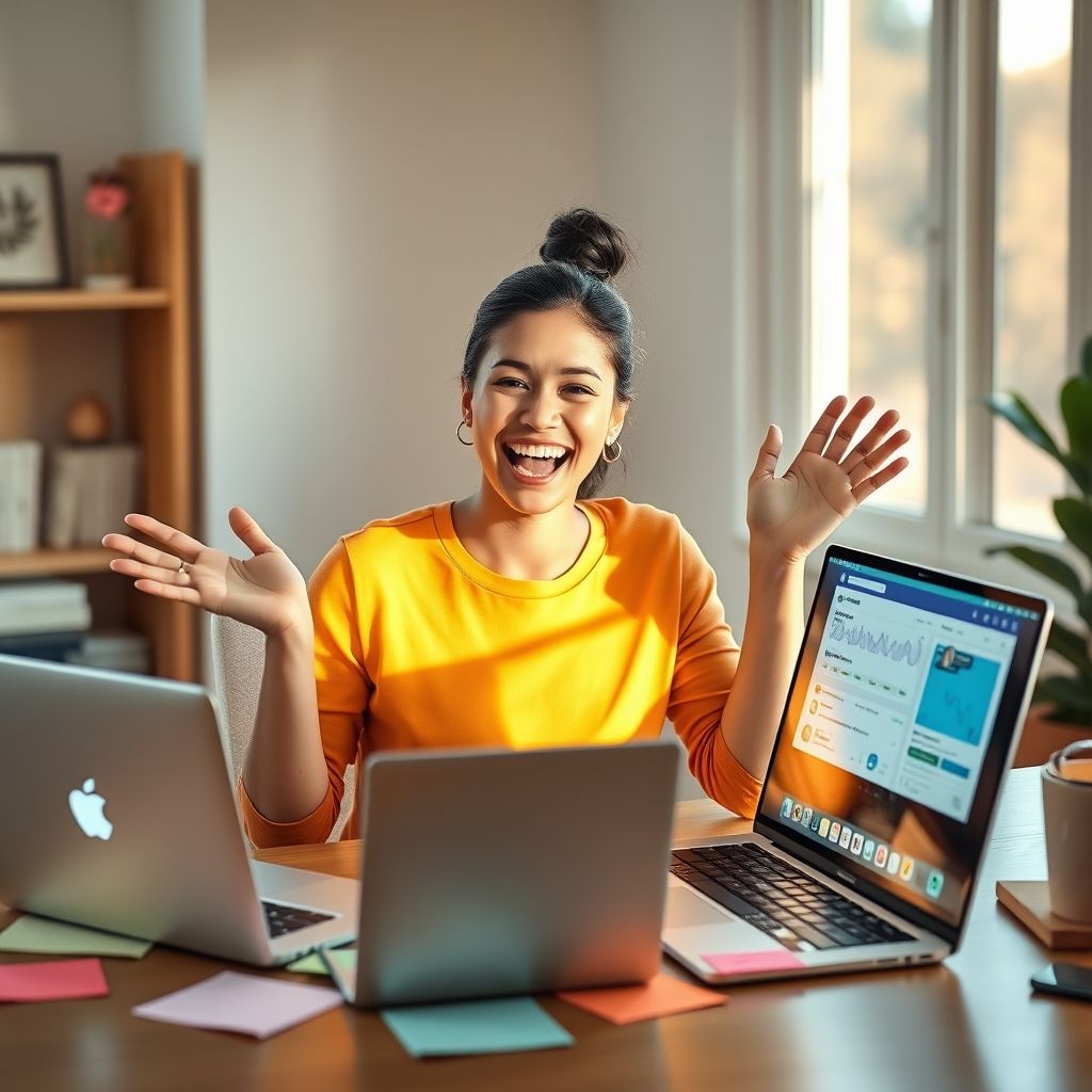 Happy person understanding how to make money with facebook videos
