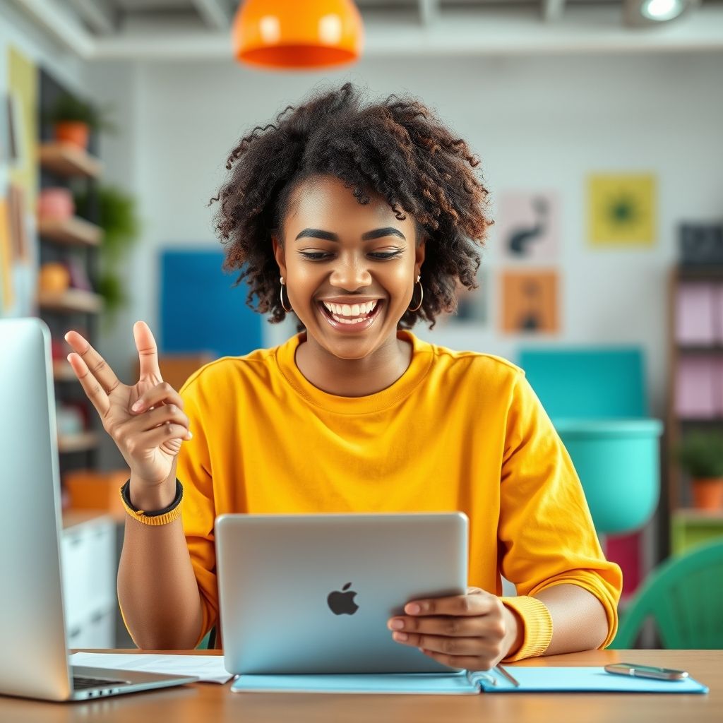 Happy person understanding How to make motivational videos from text prompts