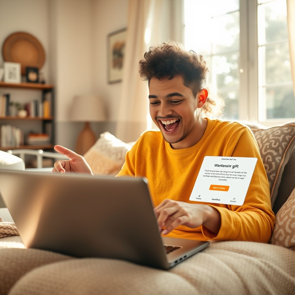 Happy person understanding how to redeem an audible gift membership