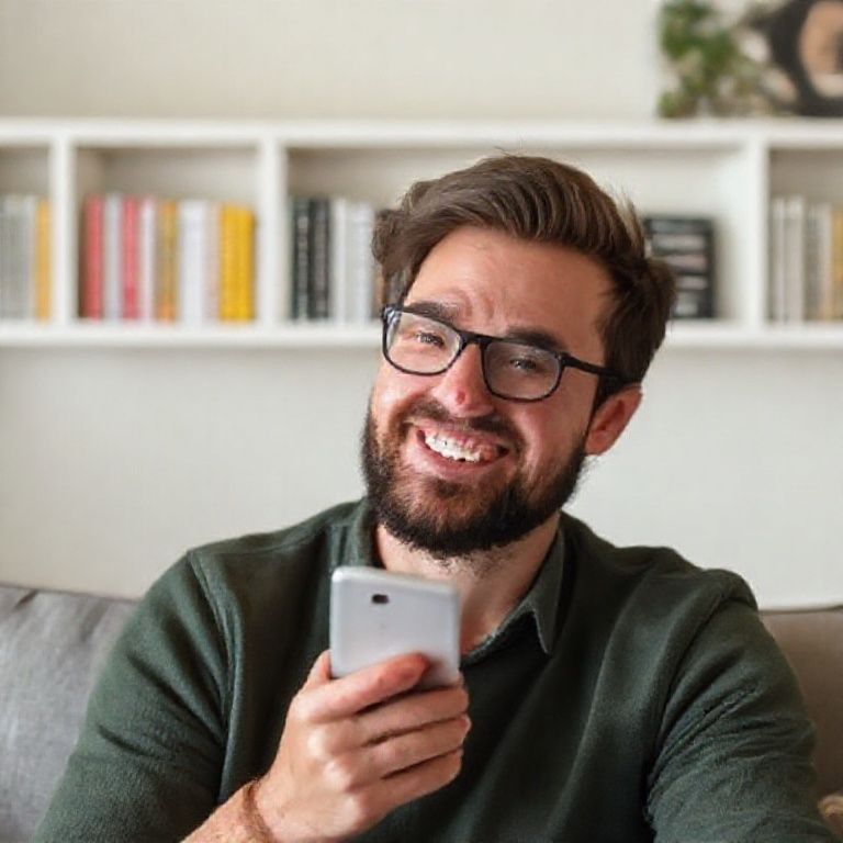 Happy person understanding how to transfer audible premium plus books to another device