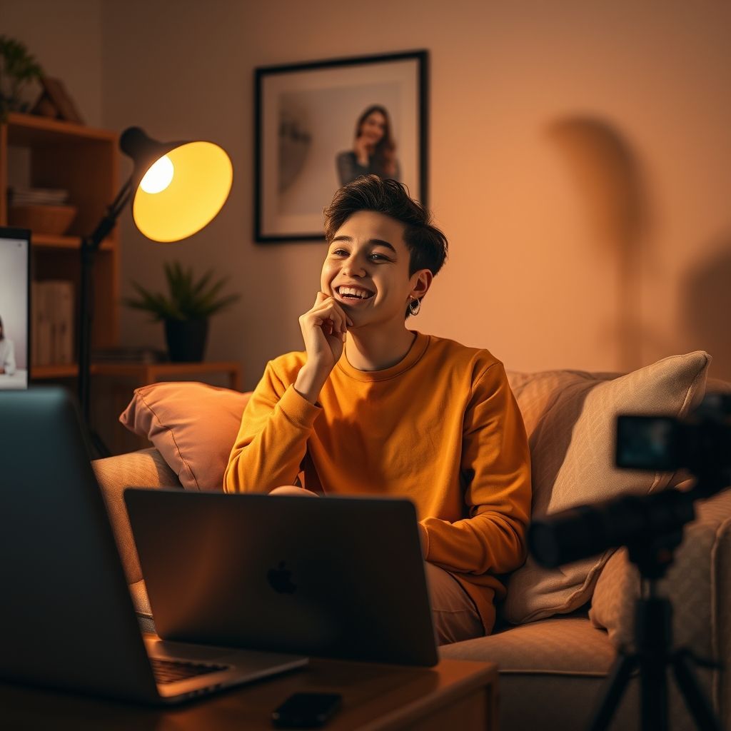 Happy person understanding Is it hard to make faceless videos