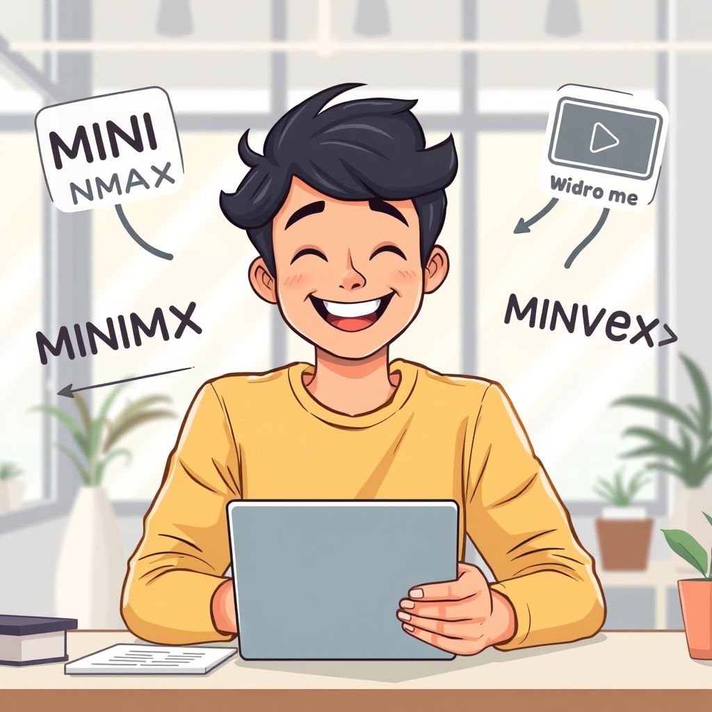 Happy person understanding minimax text to video