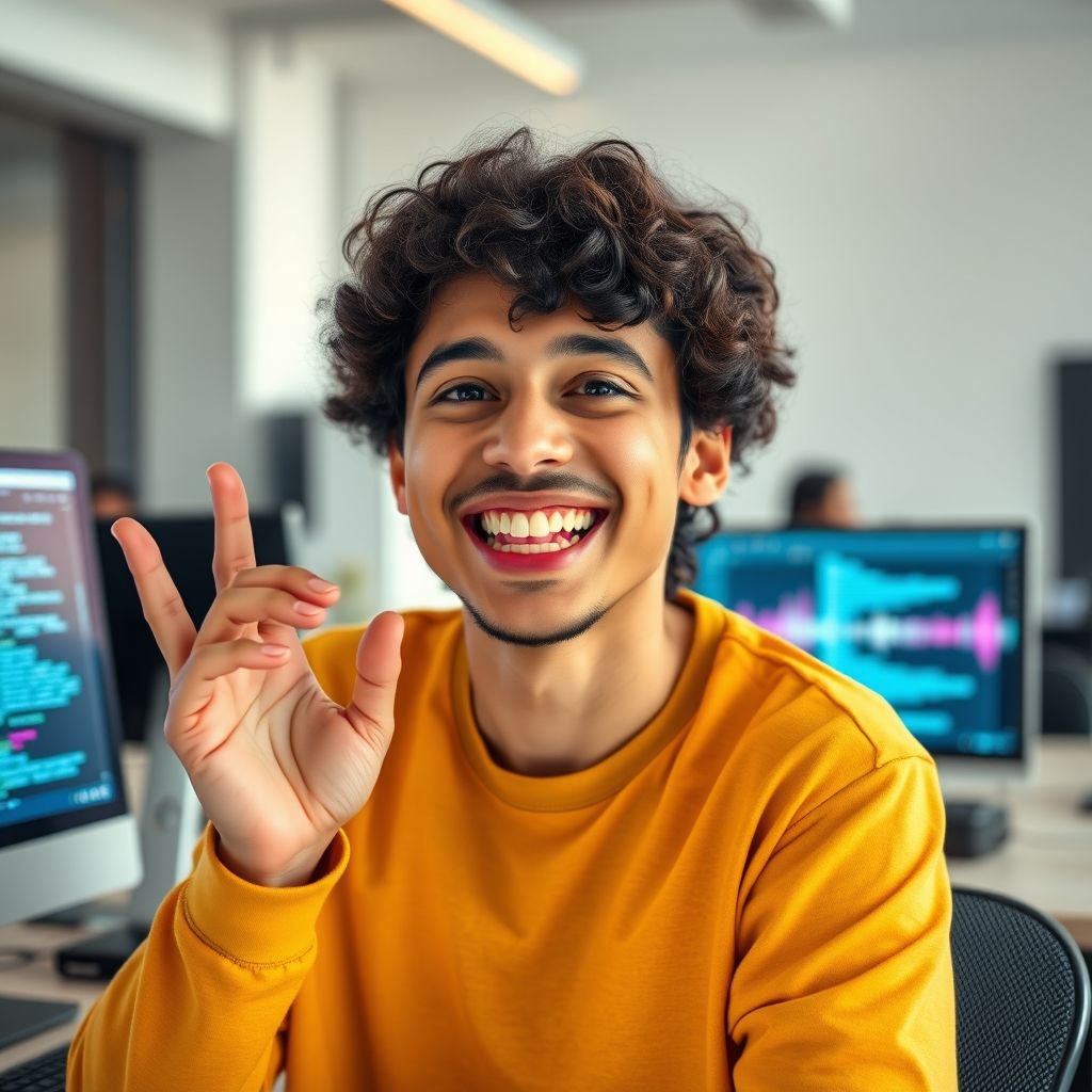 Happy person understanding open source voice cloning software
