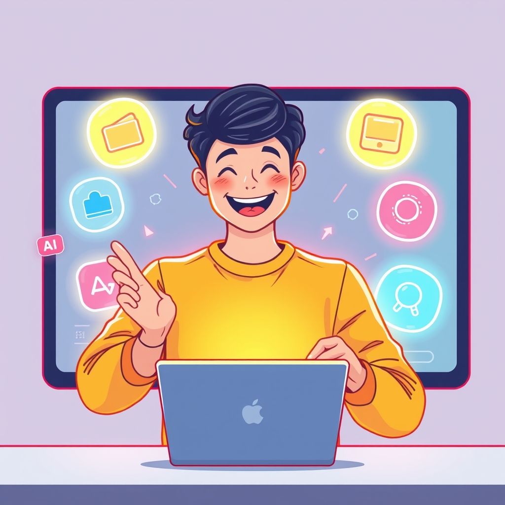 Happy person understanding proclip ai faceless ad video creation