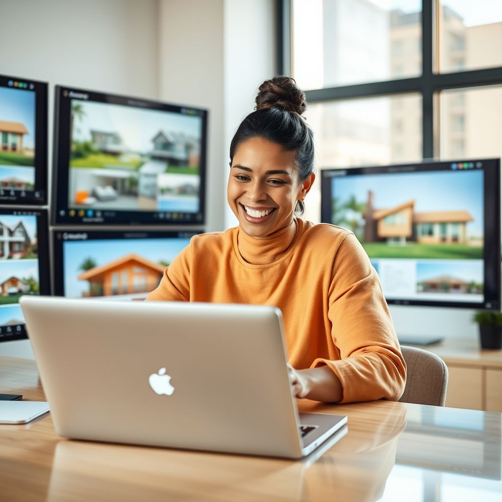 Happy person understanding proclip ai for real estate video marketing